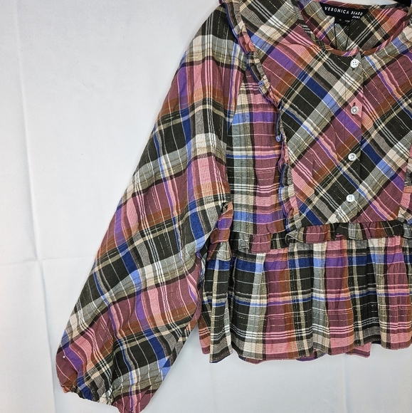 Veronica Beard Multicolor Plaid Blouse - Picture 4 of 16